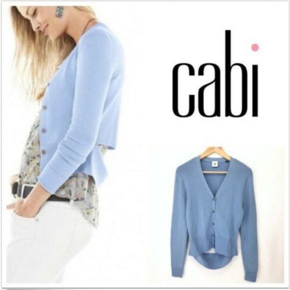 CAbi Sweaters - Cabi Cutout Periwinkle Cardigan Size Medium